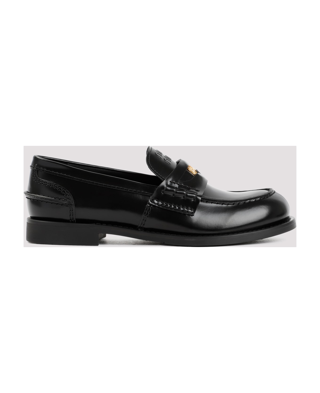 Miu Miu Leather Loafers - Nero