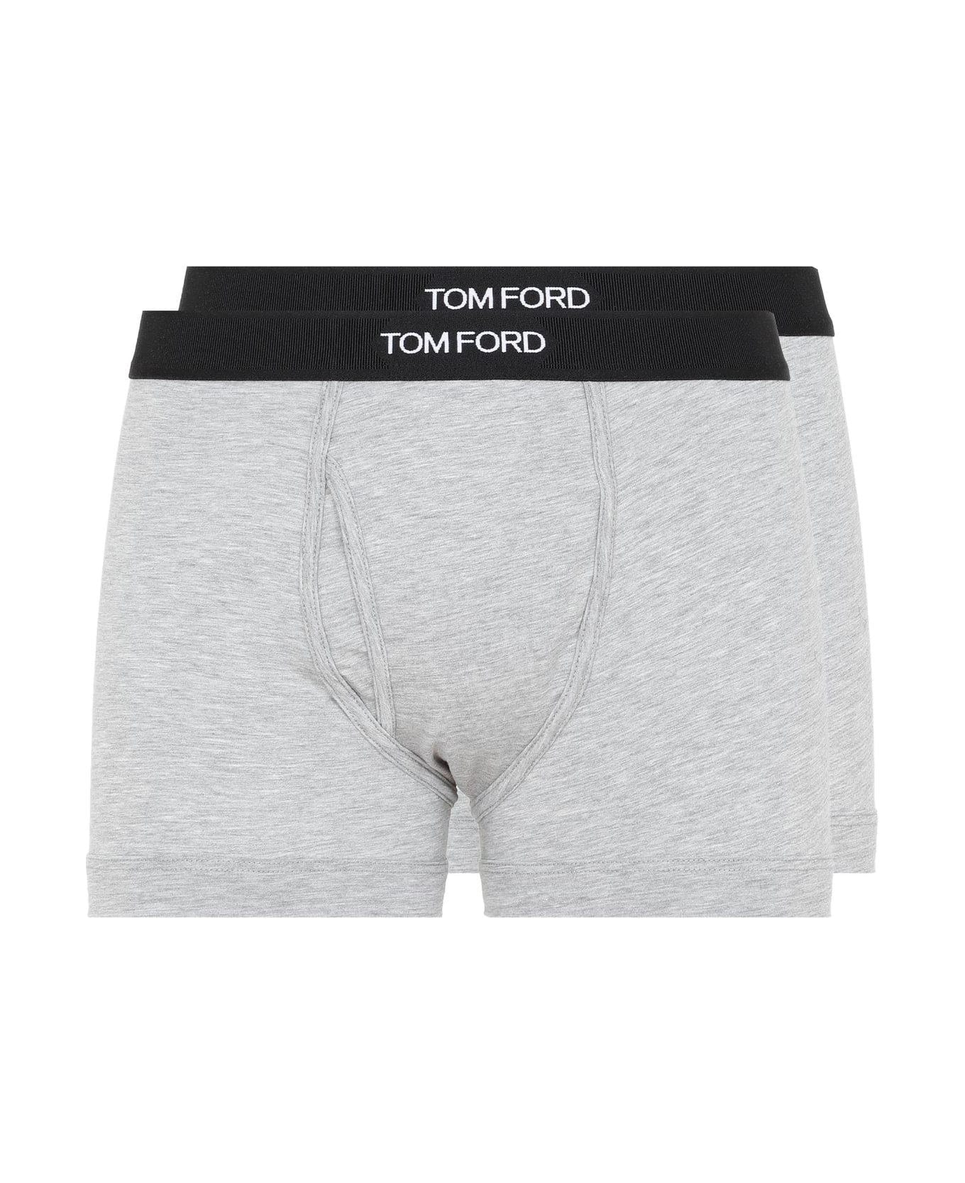 Tom Ford Pack Of Two Logo Waistband Stretched Briefs - GREY