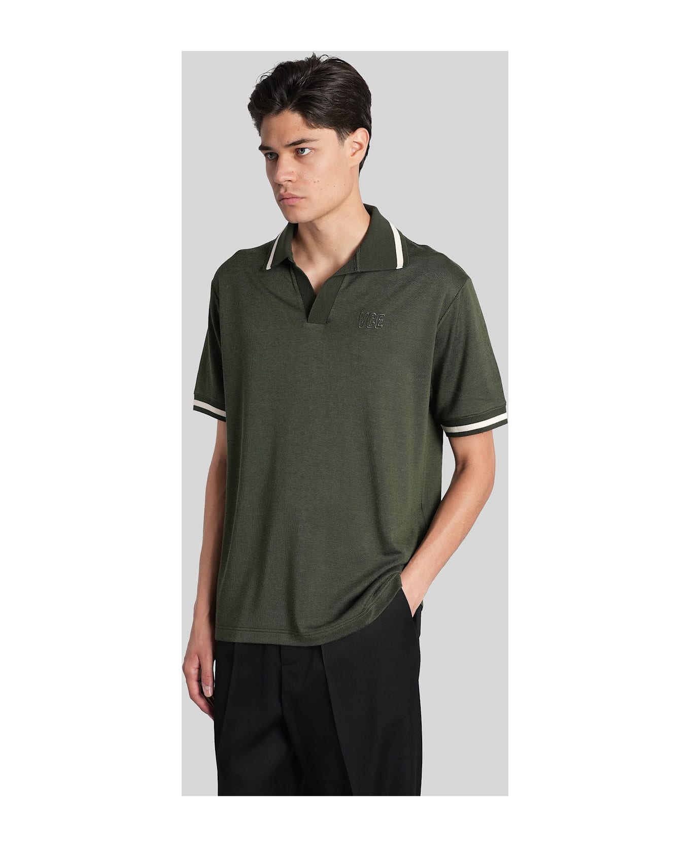 Golden Goose Omar Polo In Green Cotton - green