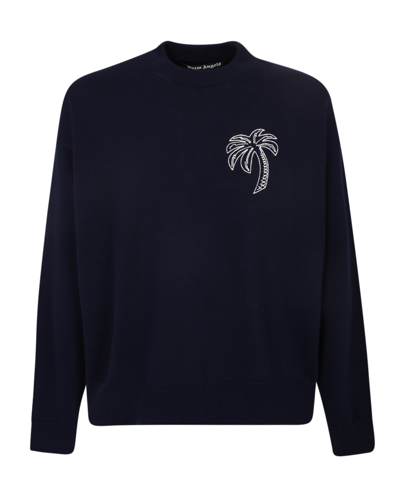 Palm Angels Embroidered Palm Sweater - Black