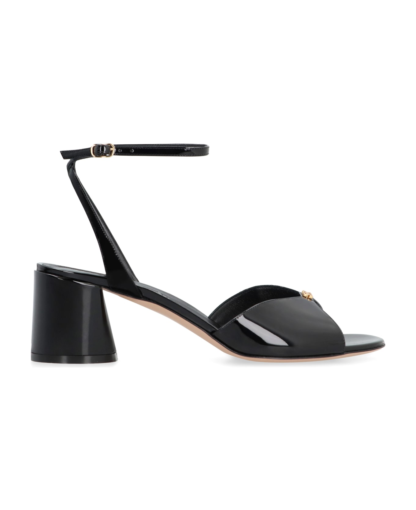 Casadei Tiffany Patent Leather Sandals - black