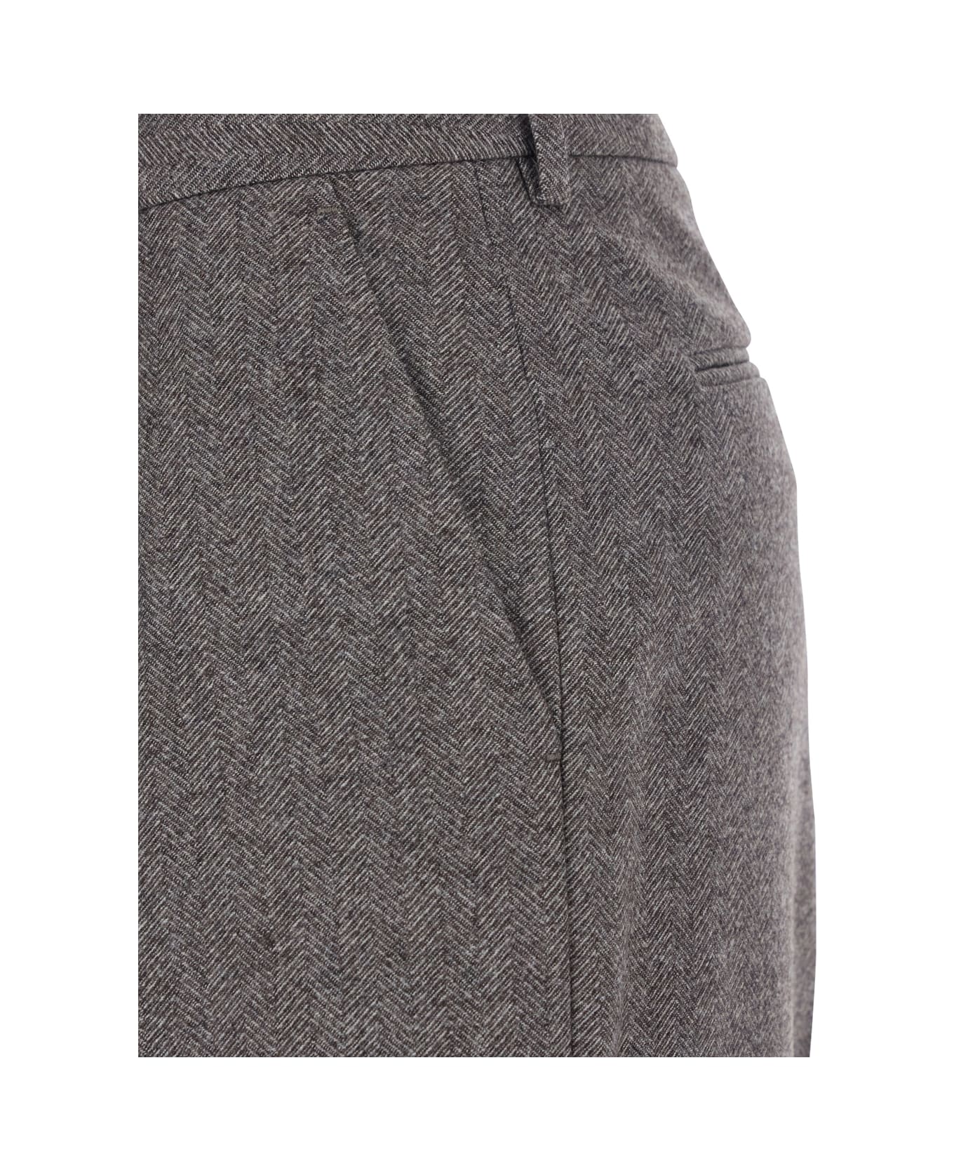 PT Torino 
lola
 Grey Pants With Belt Loops In Wool And Cashmere Woman - Grey