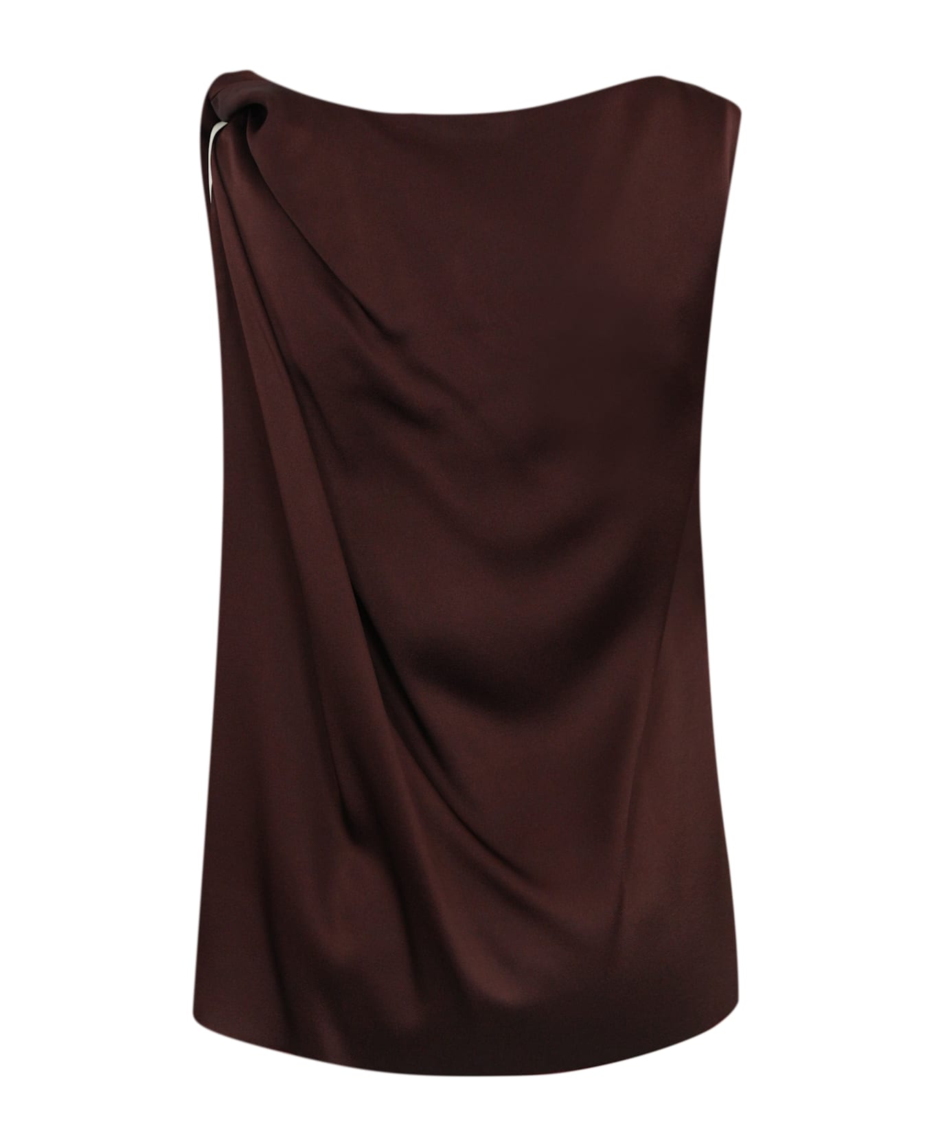 Liviana Conti Knot Shoulder Blouse In Viscose - Ribes nero