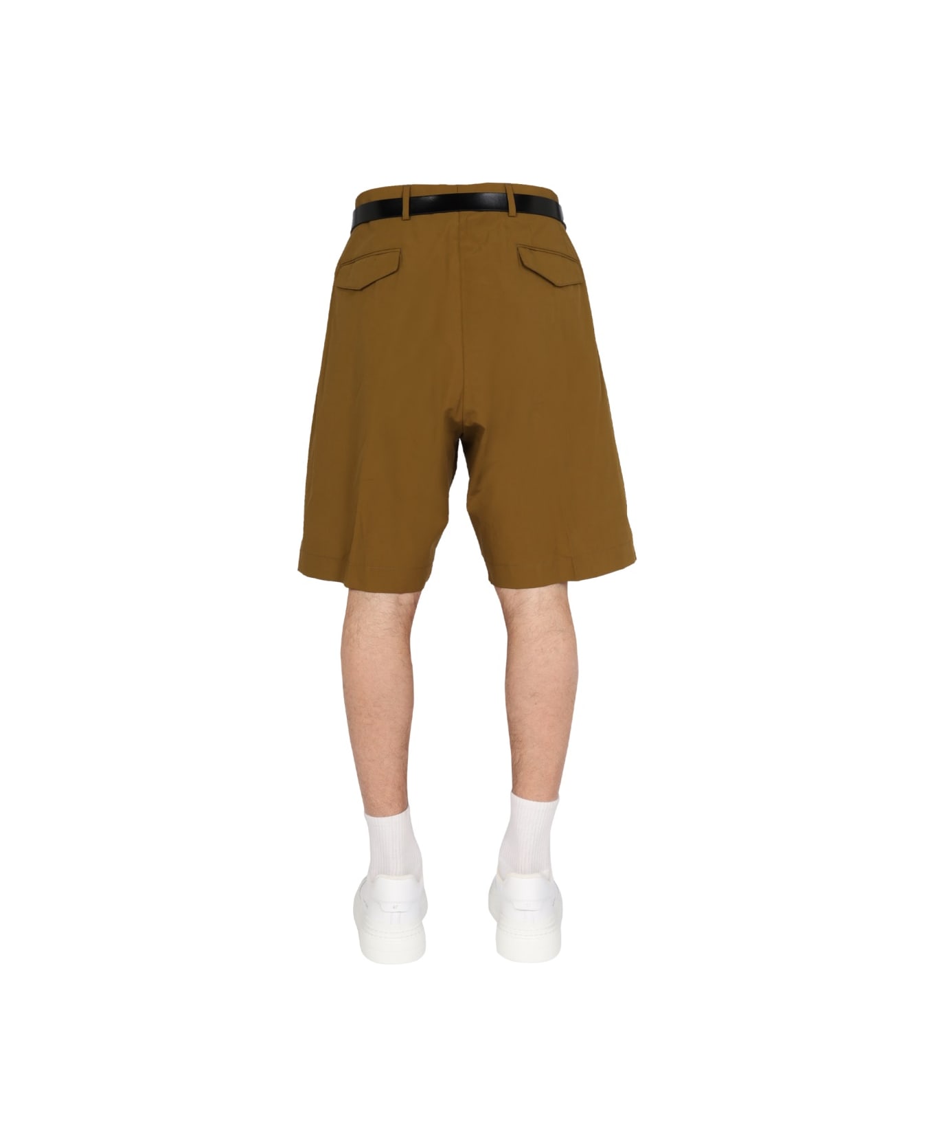 Paul Smith Cotton Bermuda Shorts - MILITARY GREEN