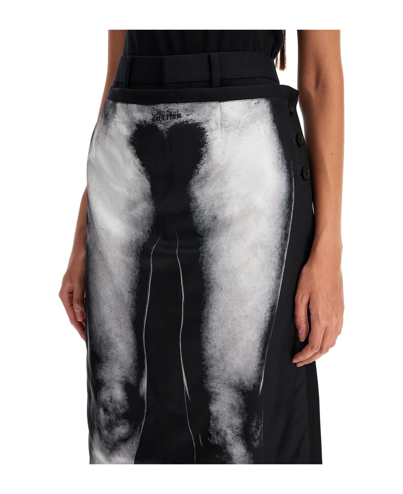 Jean Paul Gaultier Woolen Body Mariniã¨re Pants - BLACK/BLACK/WHITE (Black)