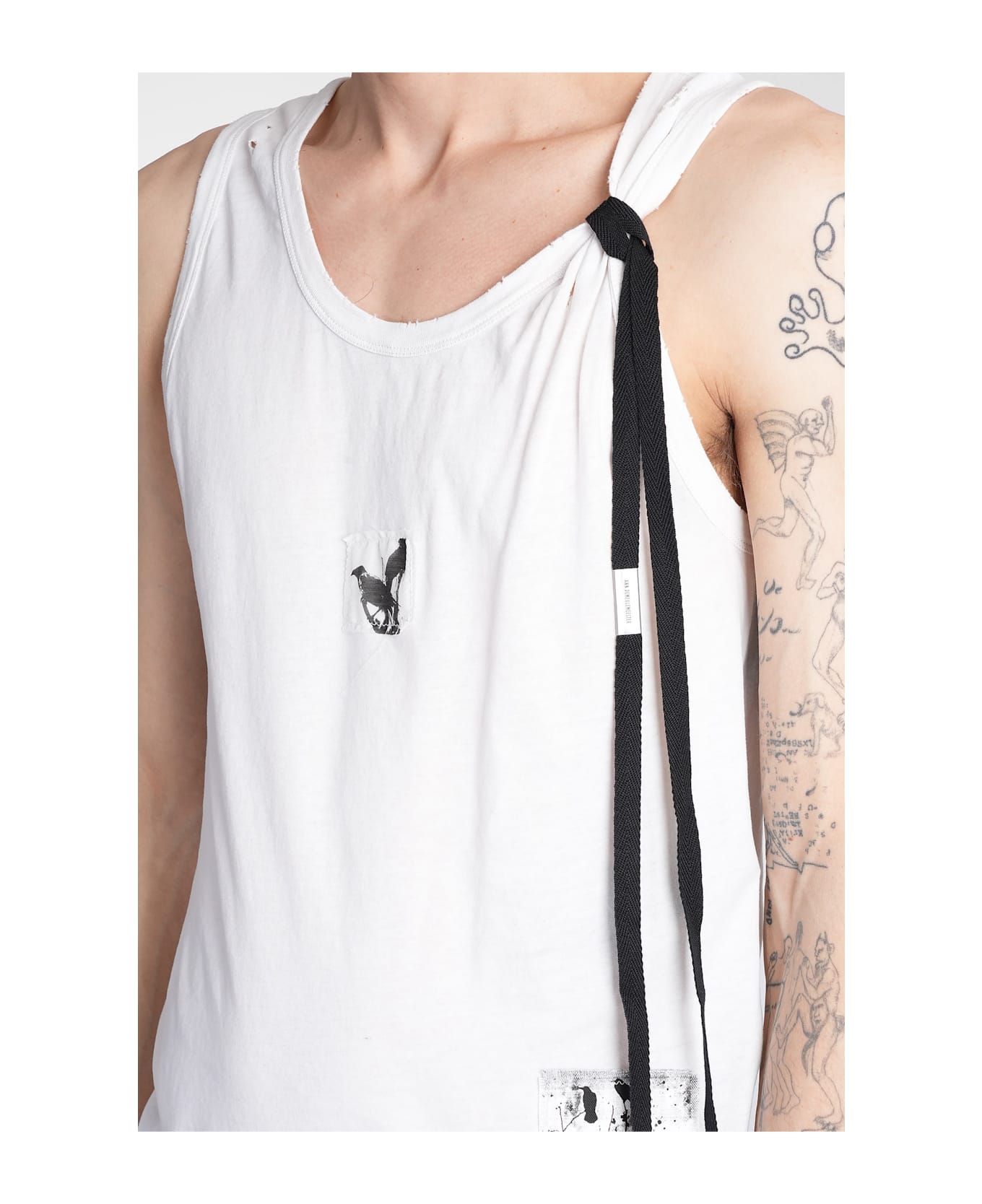 Ann Demeulemeester Seva Tank Top In Grey Cotton - grey