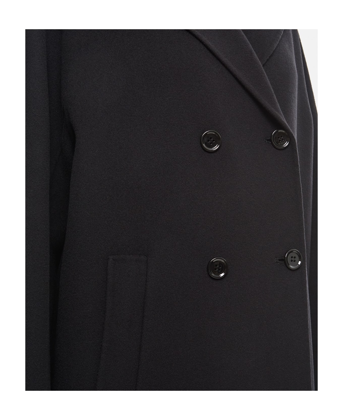 'S Max Mara Capi Double Breasted Oversize Coat - Black