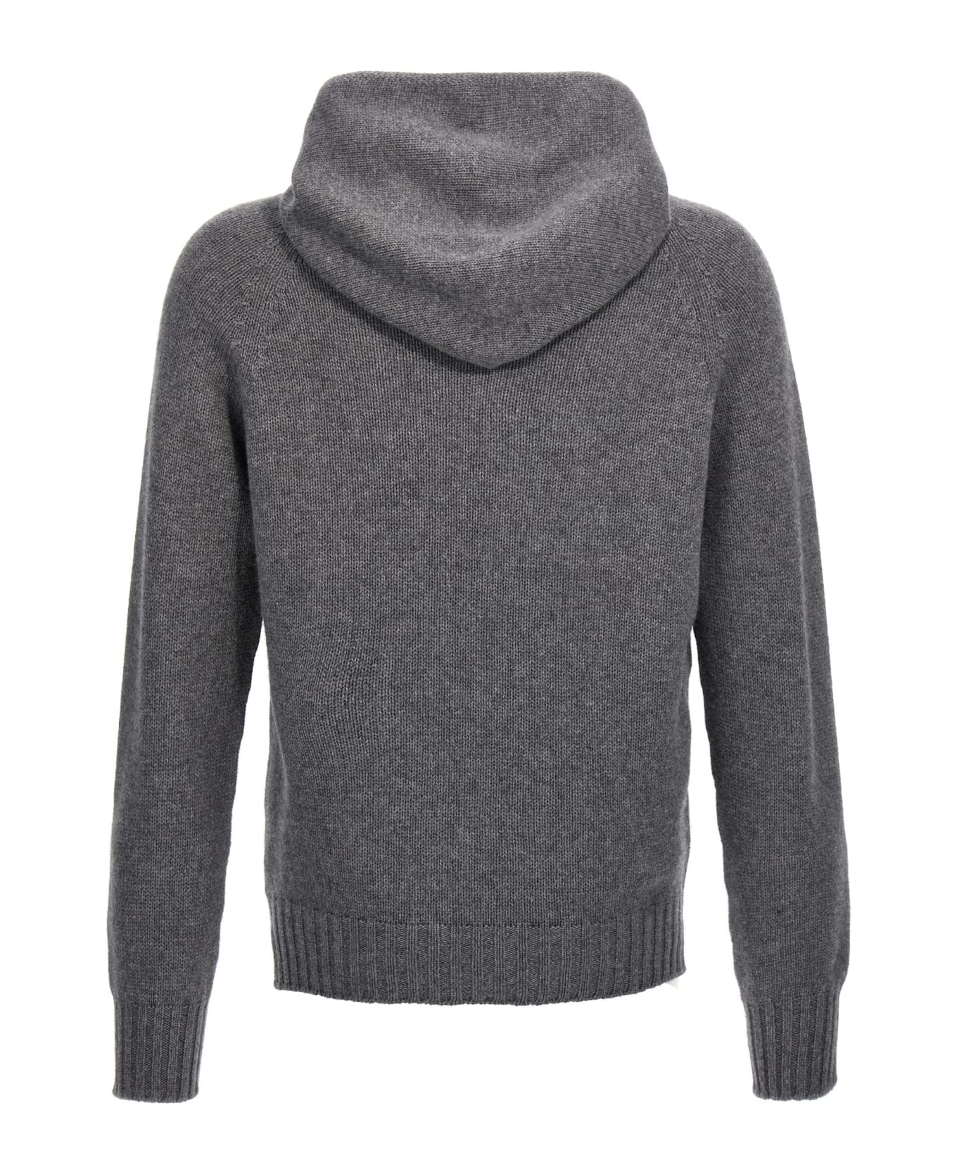 Ma'ry'ya Wool Hooded Sweater - Gray