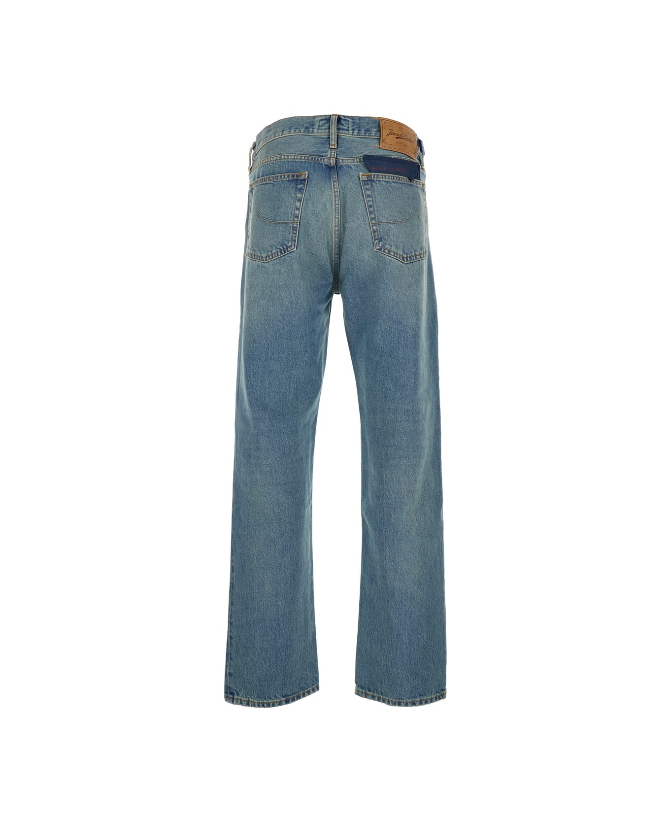 Jacob Cohen 
sean
 Light-blue Five-pocket Jeans With Logo Patch On The Back In Denim Man - Light blue