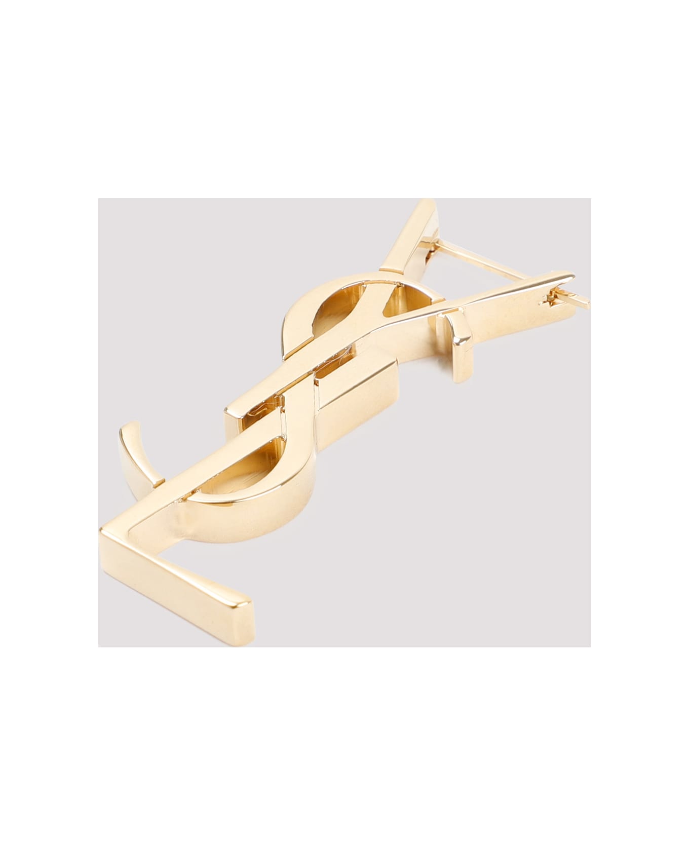 Saint Laurent Chunky Monogramme Earring - Dore