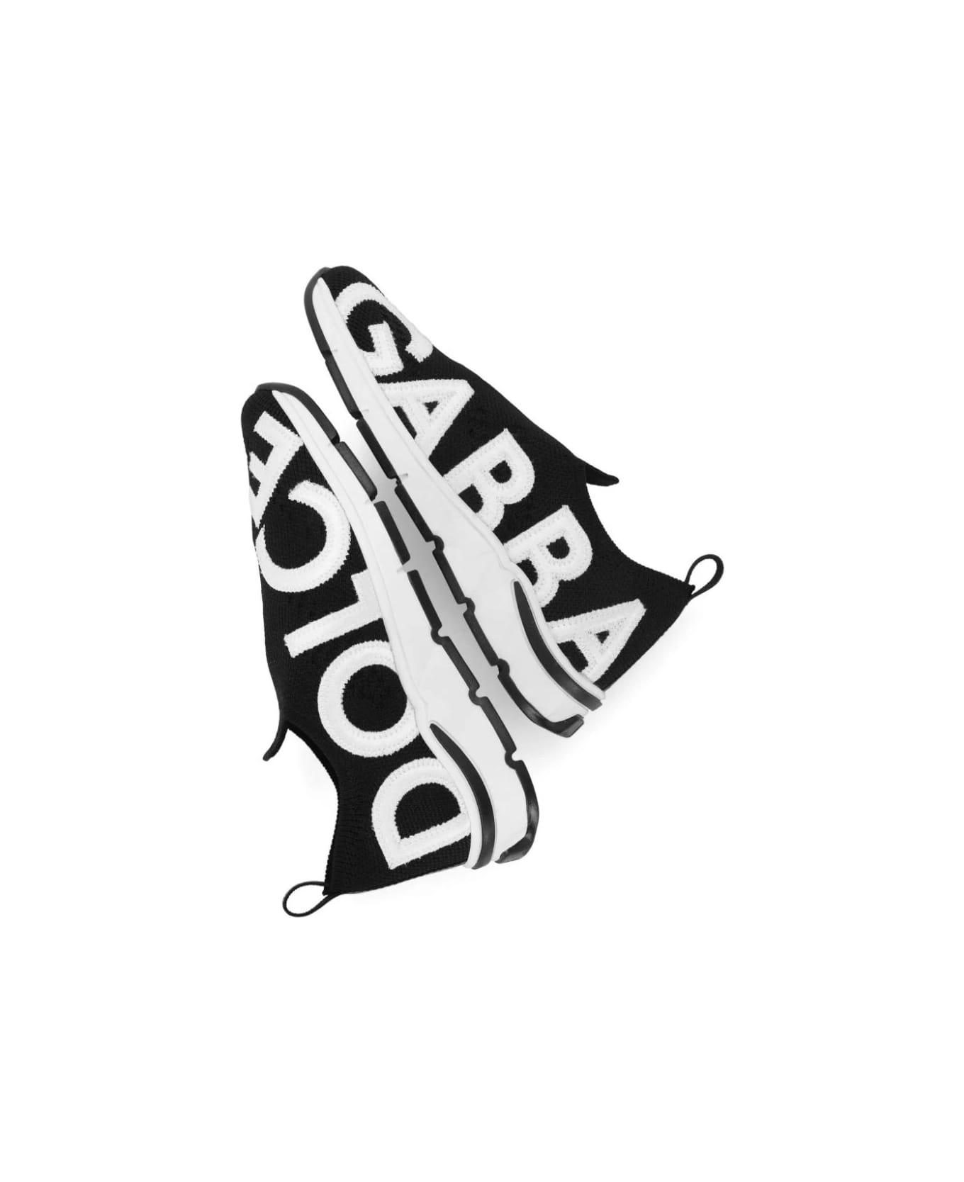 Dolce & Gabbana Black Socks Sneakers With Logo - Black シューズ