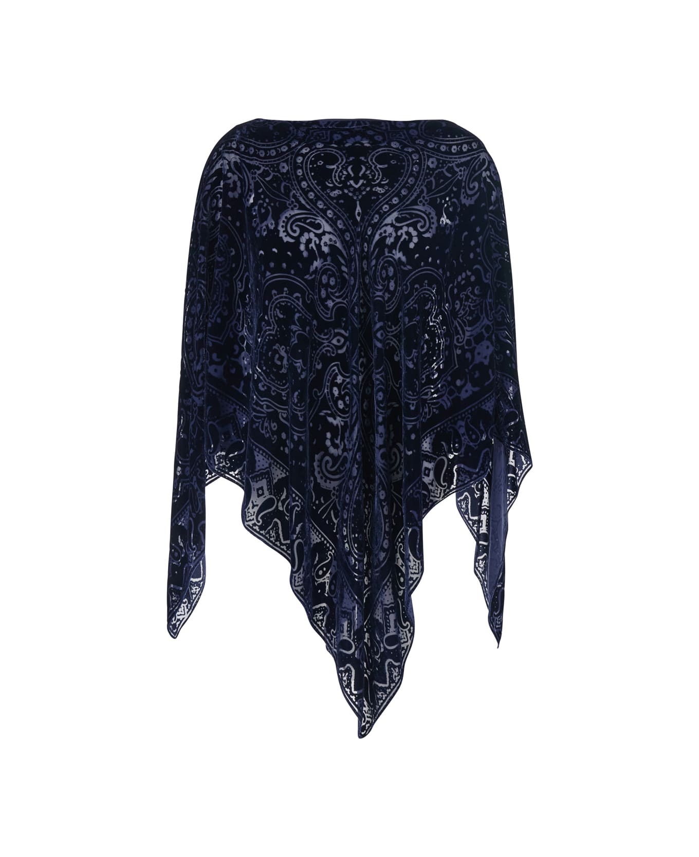 Etro Velvet Cape - Blu