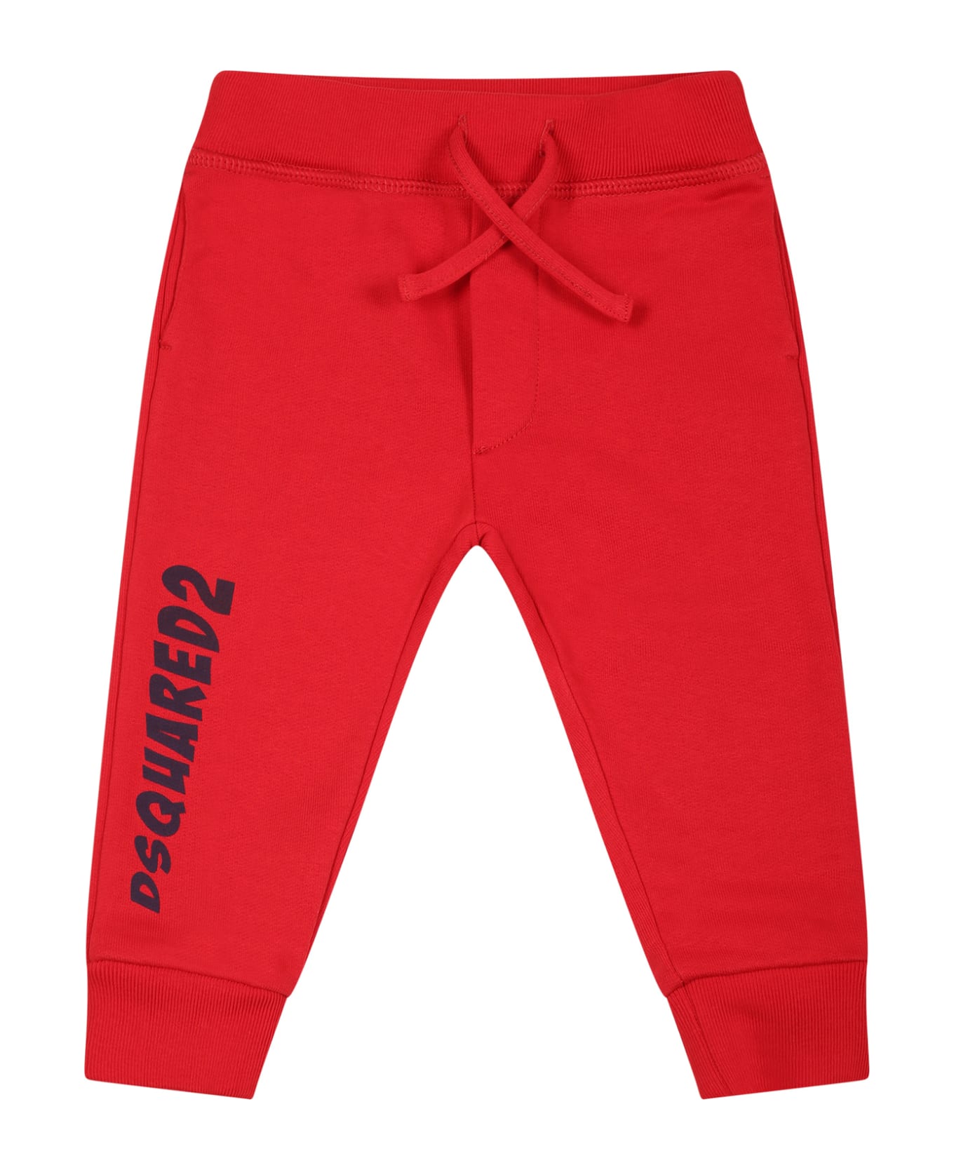 Dsquared2 Red Trousers For Baby Boy With Logo - Red ボトムス