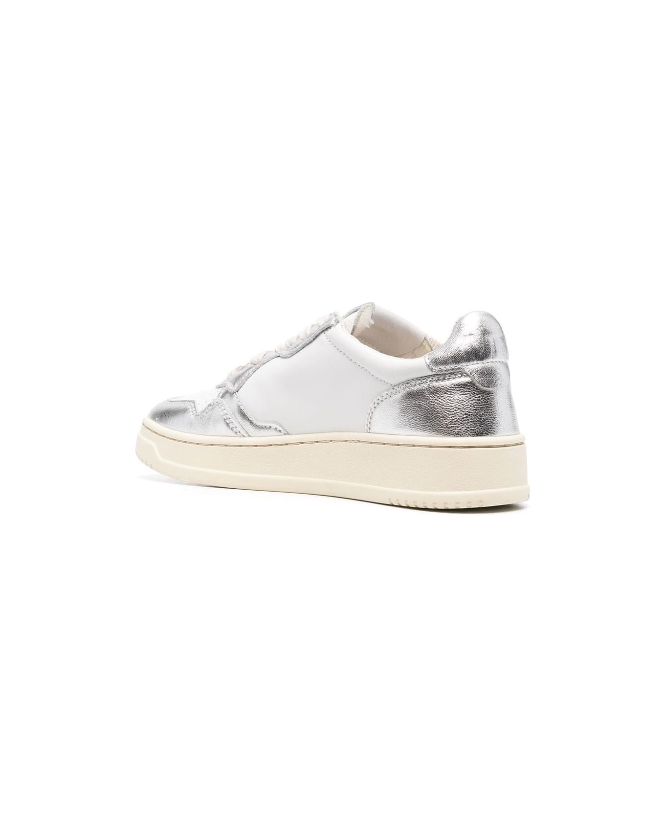 Autry Medialist Low Leather Sneakers - Silver