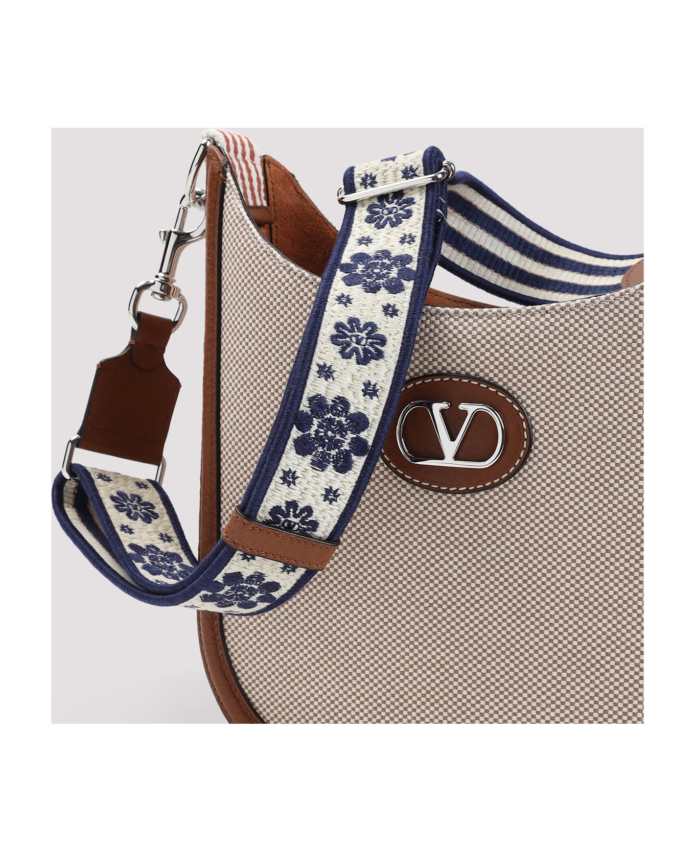 Valentino Garavani Vlogo Shoulder Bag - Nat-tobacco/sel/bia-t.di Moro/ivory-navy