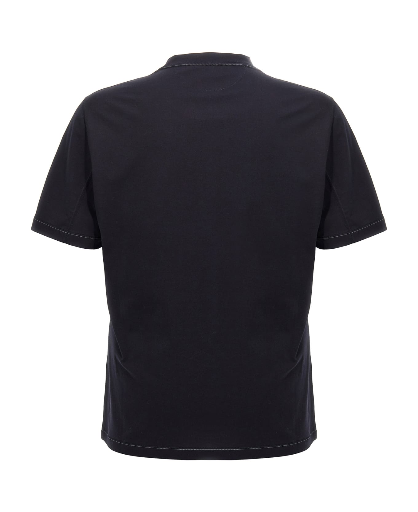 Brunello Cucinelli Logo Embroidery T-shirt - Blue