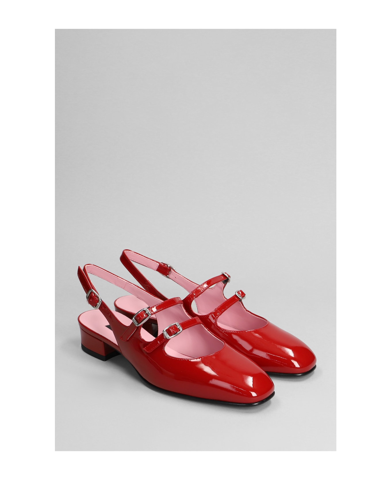 Carel Peche Pumps In Red Patent Leather - red