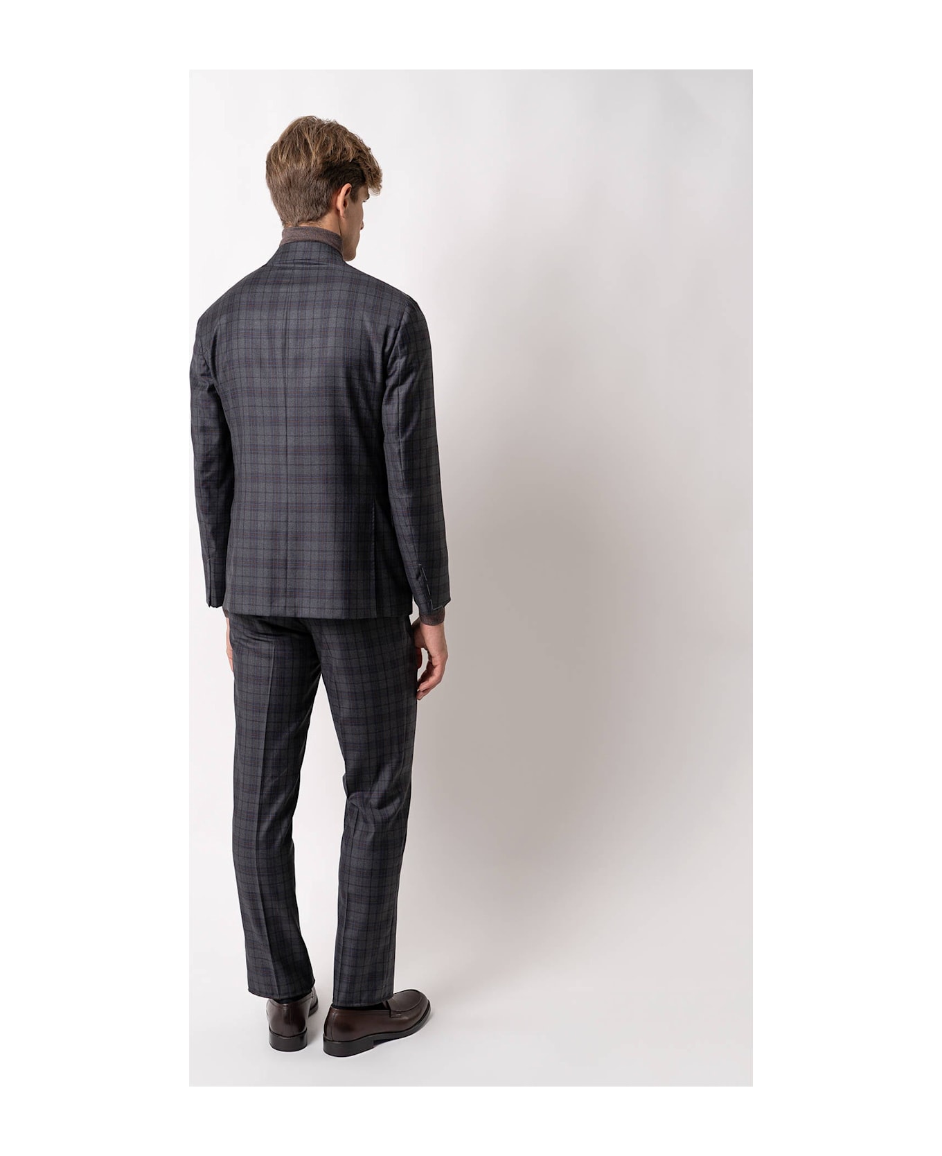 Larusmiani Double-breasted Tailored Suit Cork Suit - DimGray