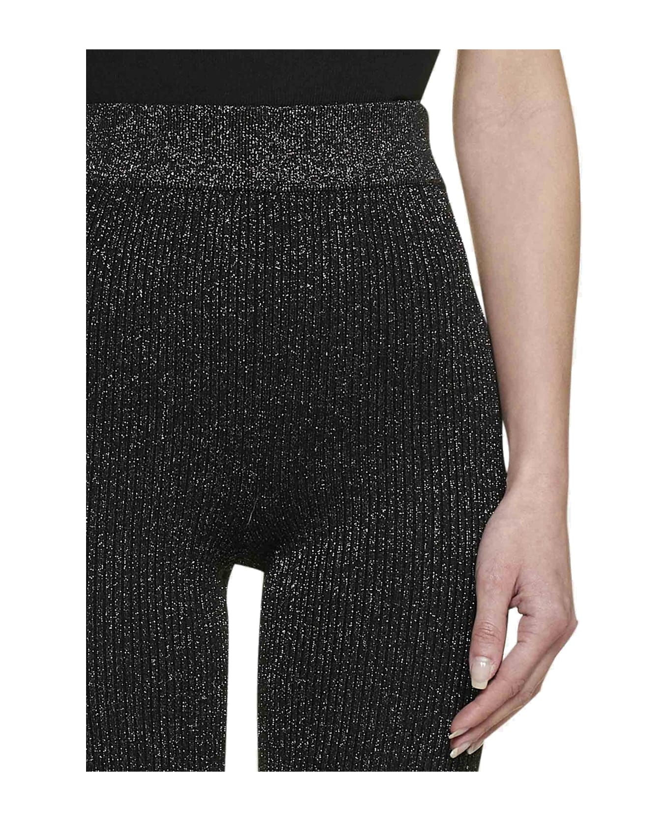 GCDS Viscose And Lurex Pants - Black
