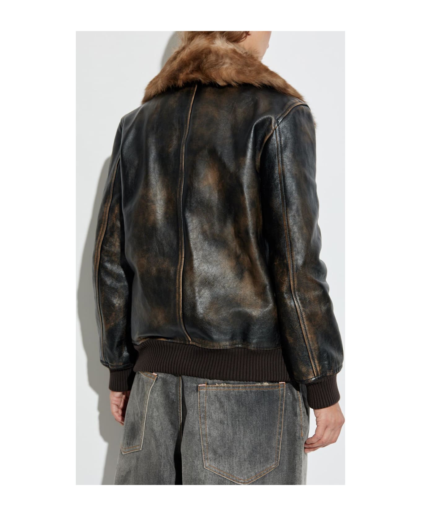 Dolce 
Gabbana Leather Jacket - BROWN