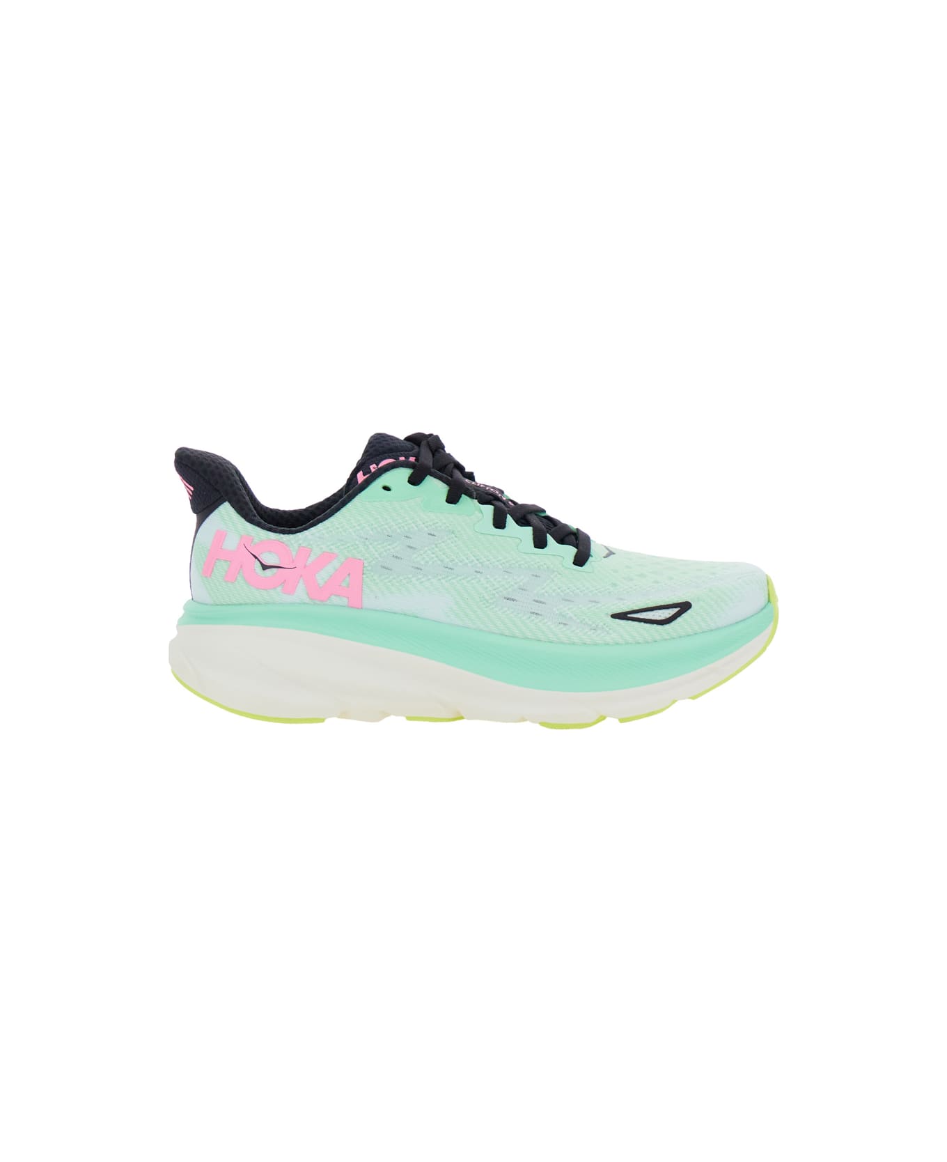 Hoka 'clifton 9' Multicolor Sneakers With Zig Zag Embroidery And Side Logo Print In Rubber Unisex - Multicolor