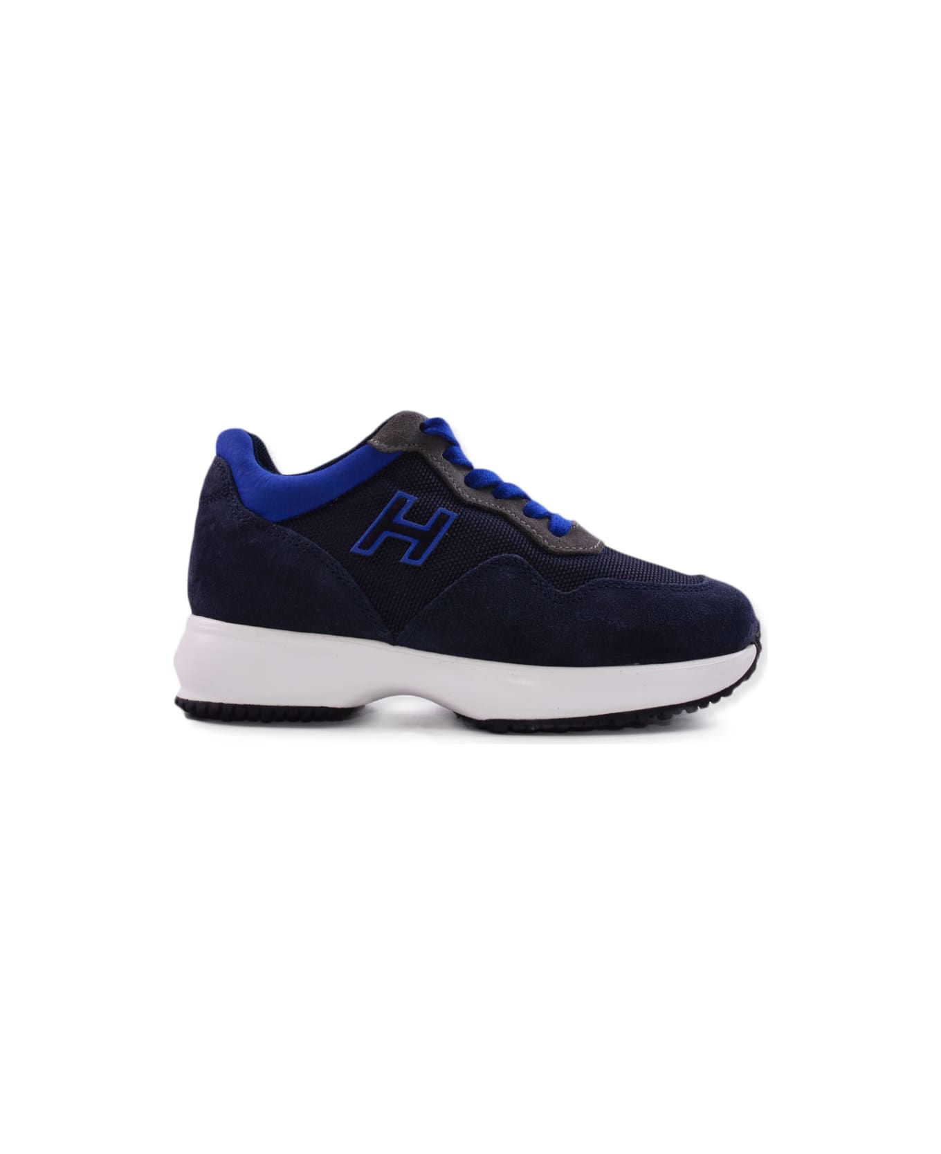 Hogan Interactive Shoe In Suede Leather - Blue