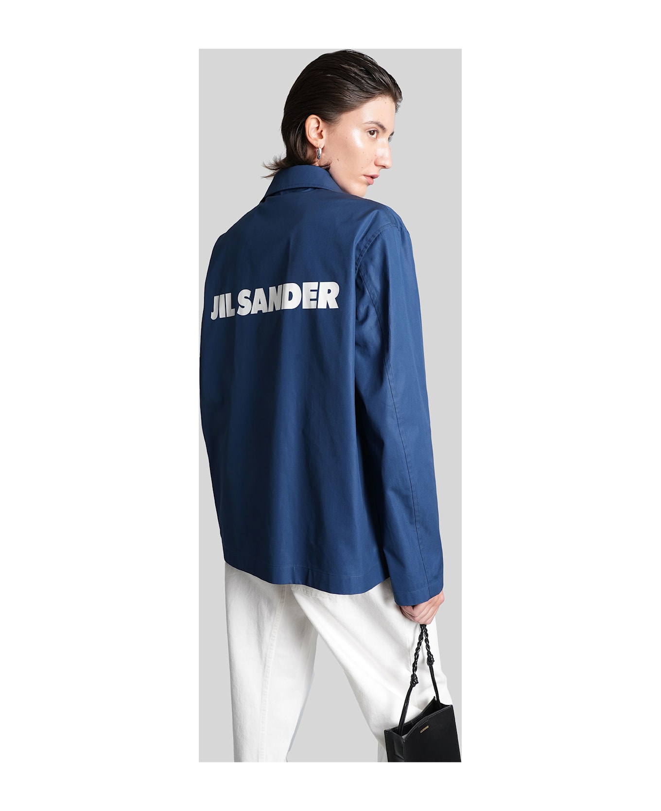 Jil Sander Blouson 03 Casual Jacket In Blue Cotton - blue