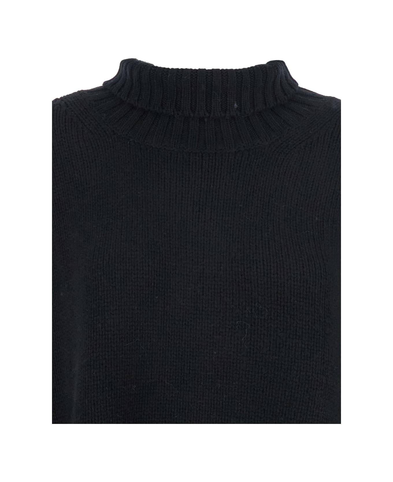 Goat 
girlfriend
 Black Turtleneck Sweater With Ribbed Trims In Cashmere Woman - Black