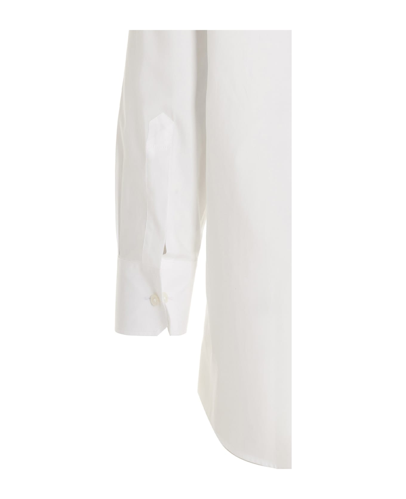 Dolce & Gabbana Band Collar Plain Long Shirt - White