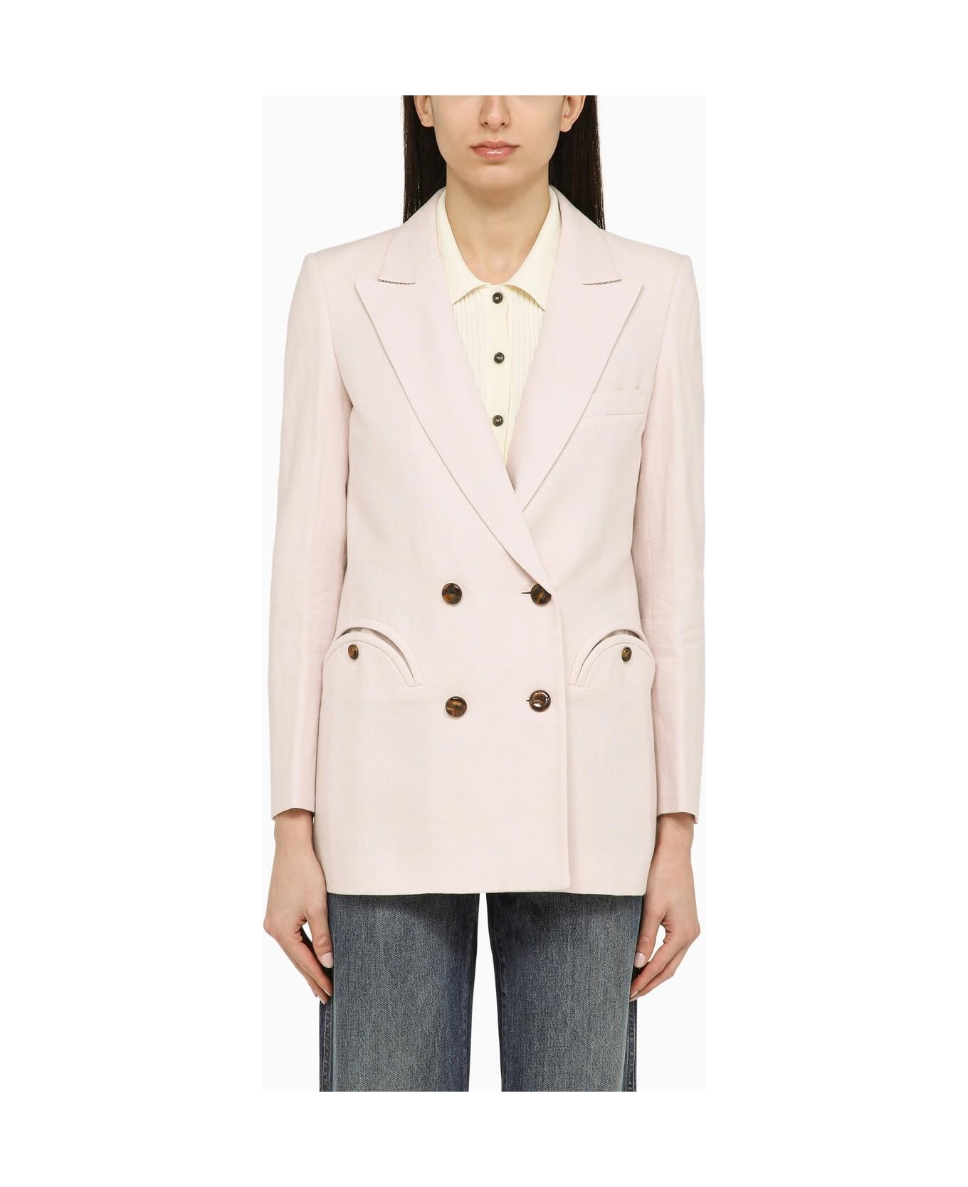 Blazé Milano Midday Sun Wisteria-coloured Linen Jacket - Pink