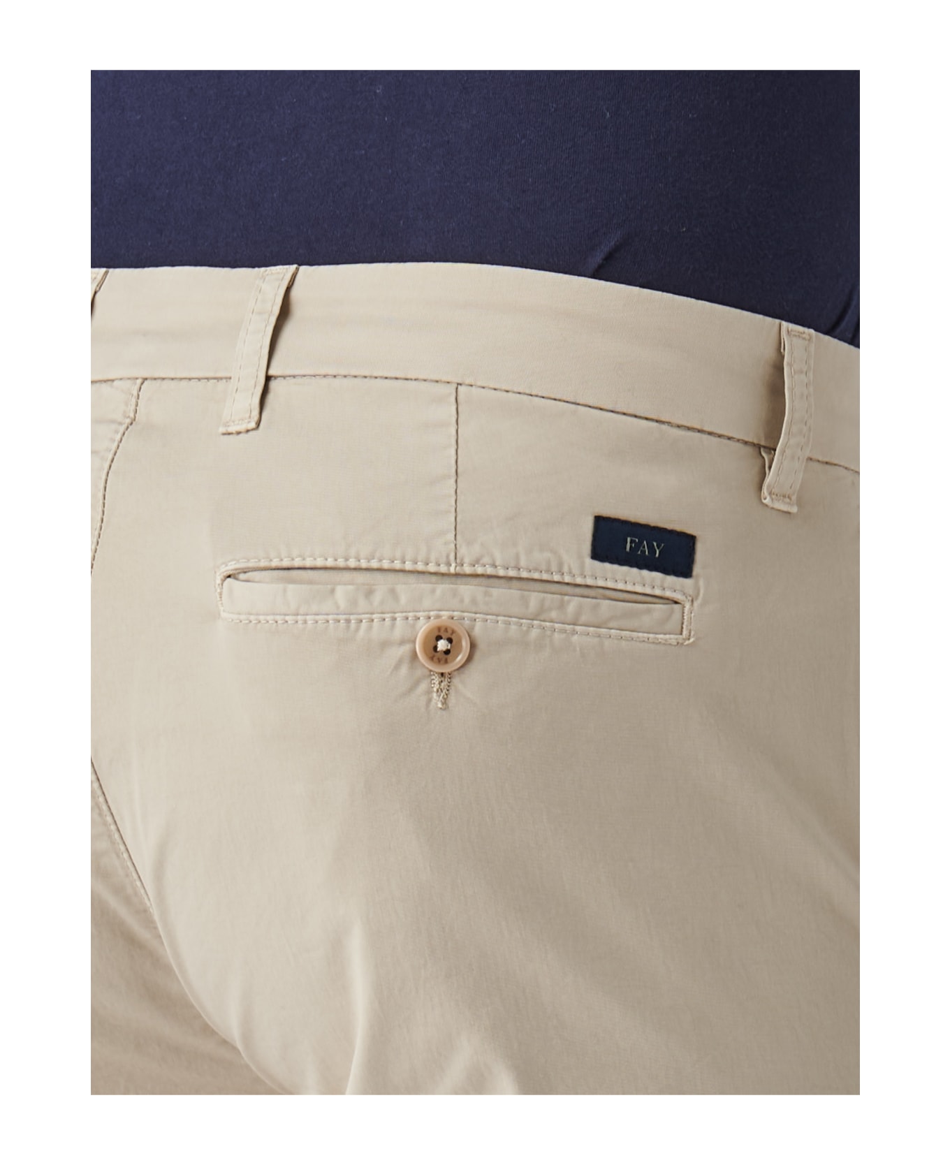 Fay Capri Trousers With Turn-up - BEIGE