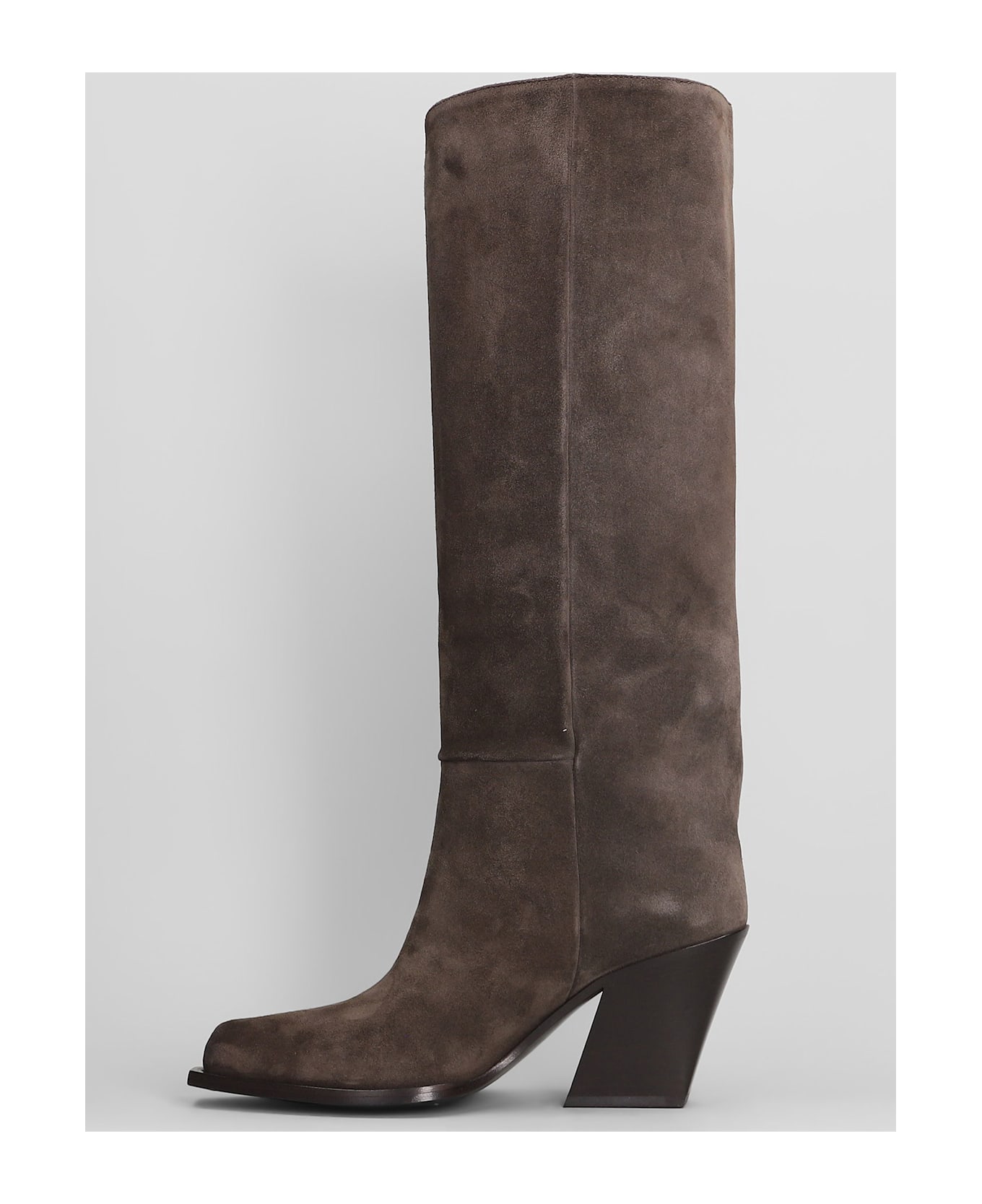 Vic Matié Sense 351 Texan Boots In Taupe Suede - taupe