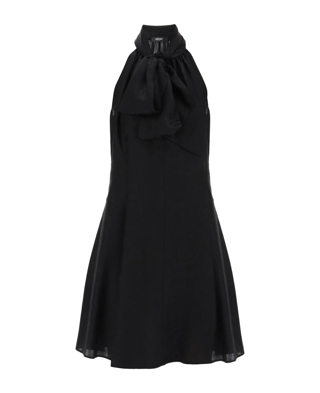 Versace 'barocco' Dress In Black Silk Blend - BLACK (Black)