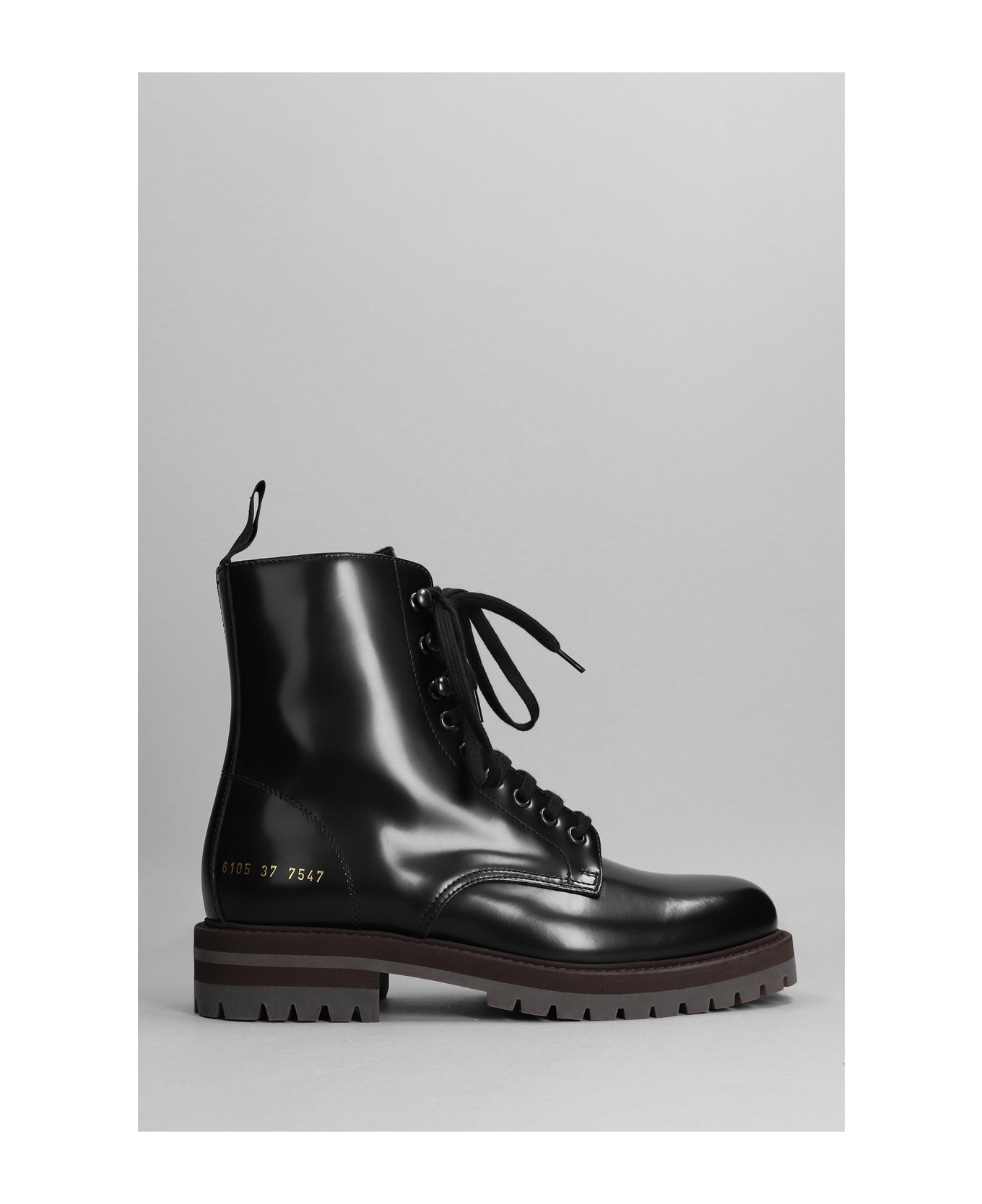 Common Projects Combat Boot Combat Boots In Black Leather - Black