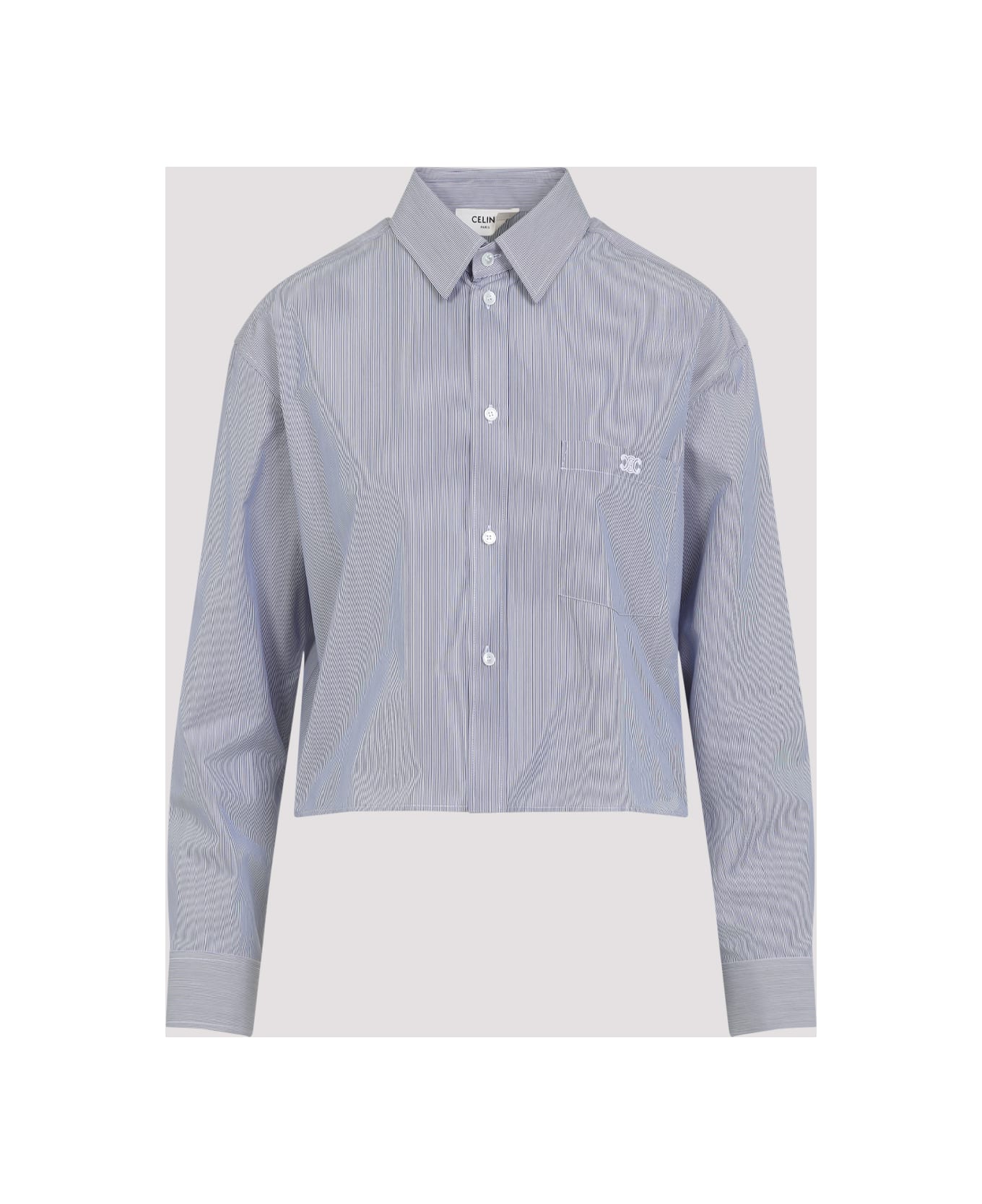 Celine Triomphe Cropped Shirt - Nq Craie Marine シャツ