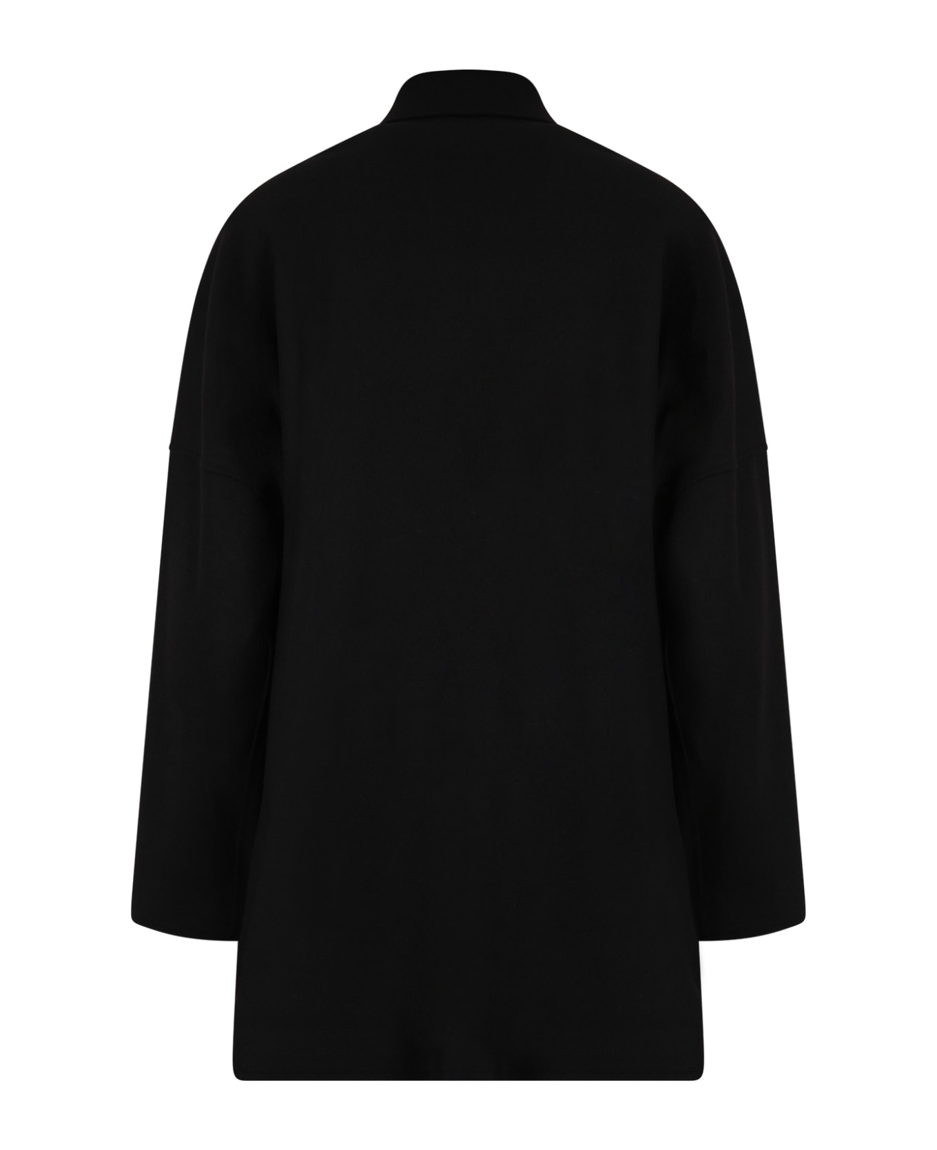 MM6 Maison Margiela Black Coat For Girl With Logo - M6900 コート＆ジャケット