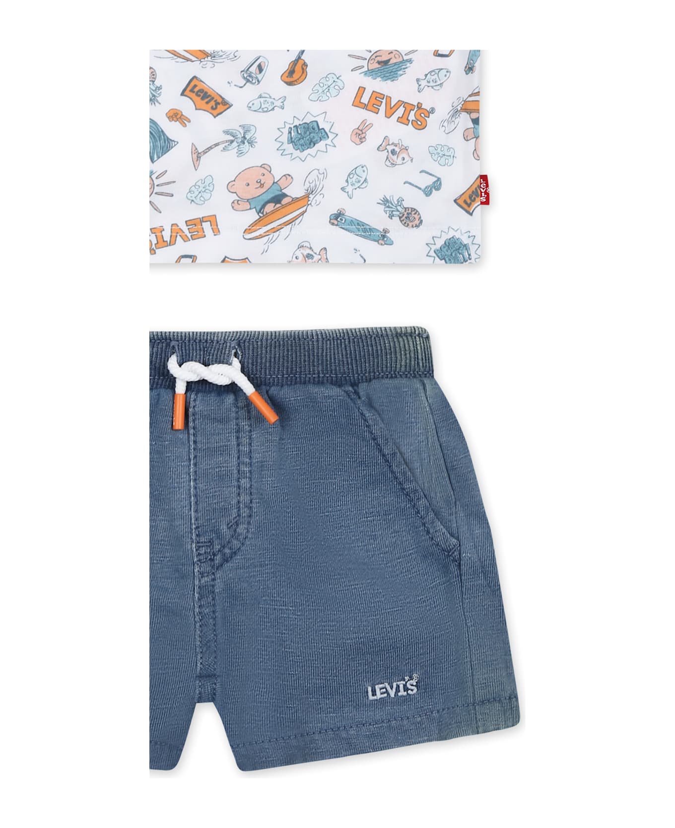Levi
s Blue Suit For Baby Boy With Bear - Light Blue