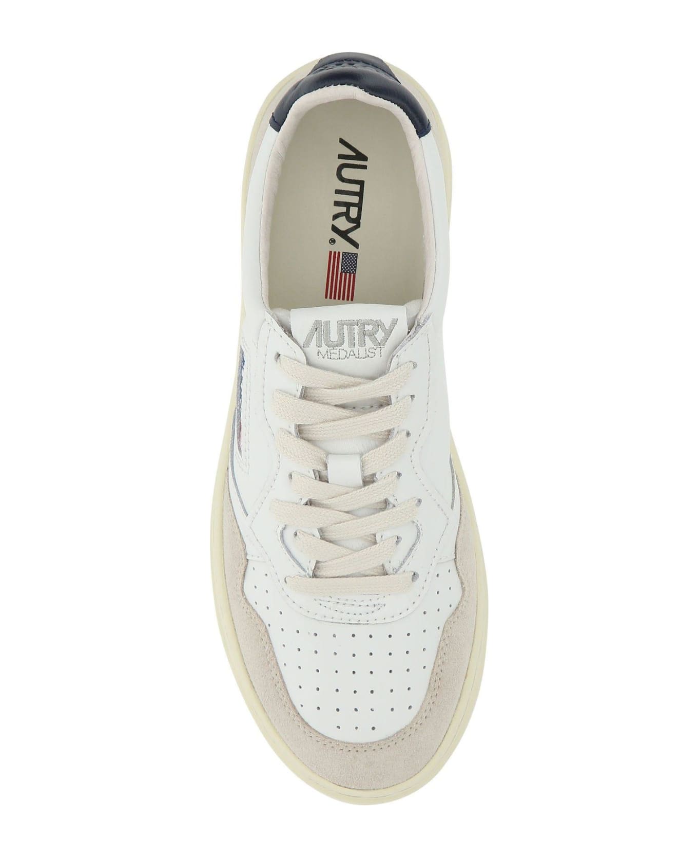 Autry Two-tone Leather And Suede Medalist Sneakers - WHITE