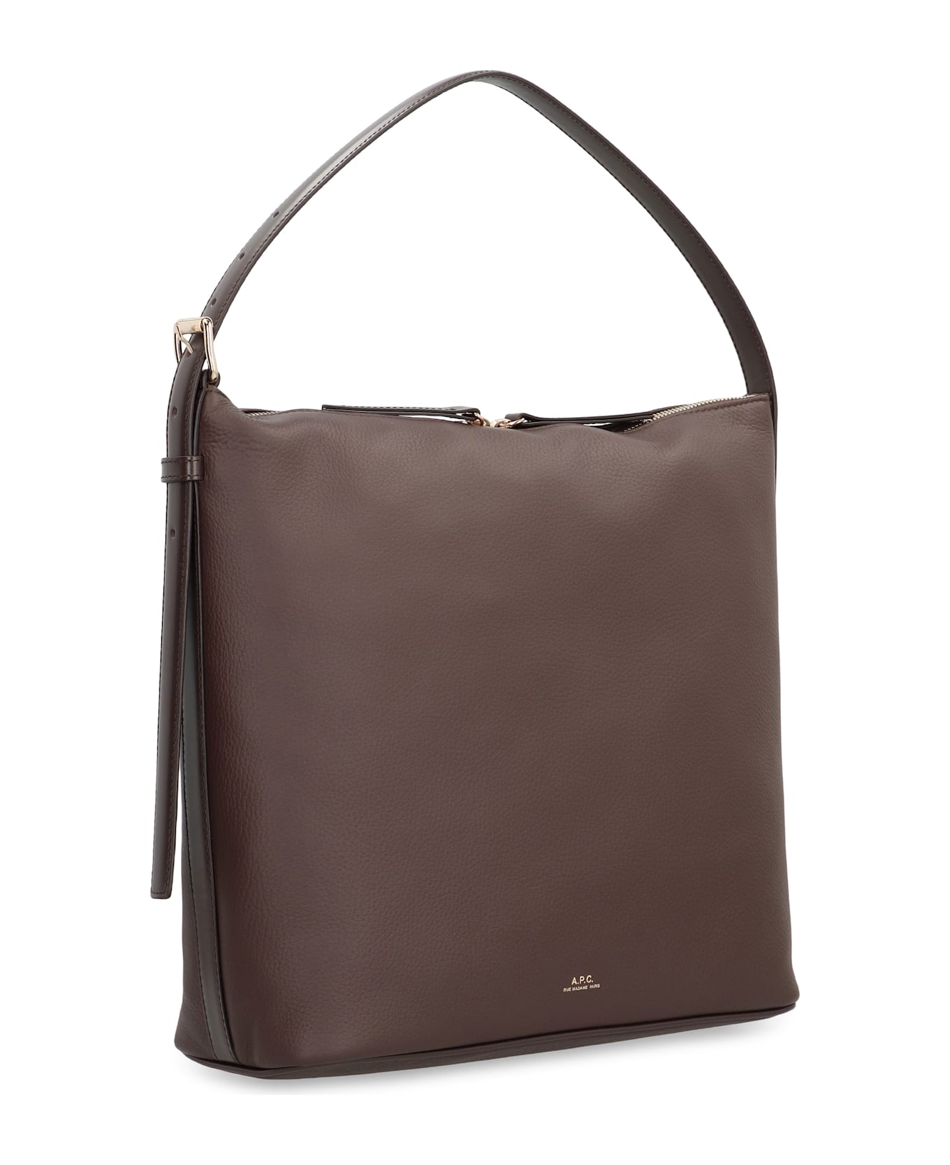 A.P.C. Vera Leather Shoulder Bag - BROWN