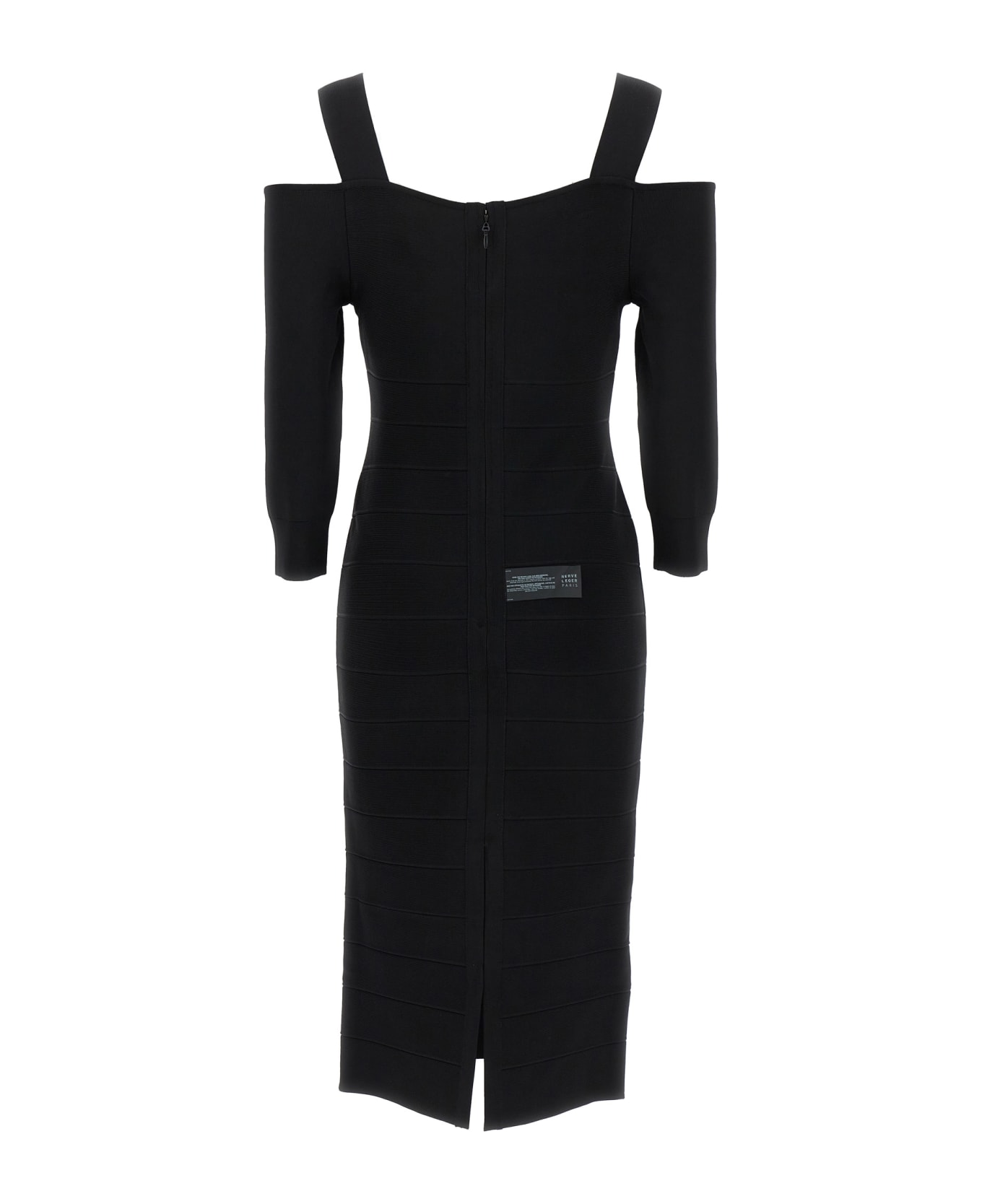 Hervé Léger 'icon Notched Bateau Midi' Dress - Black   ワンピース＆ドレス