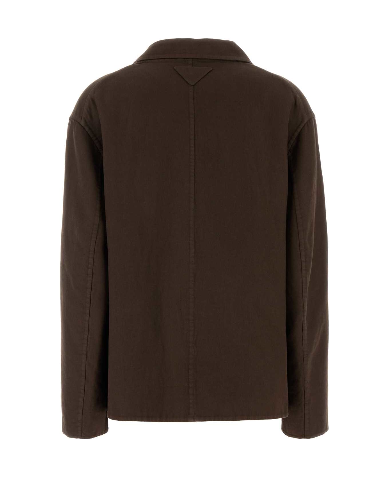 Prada Brown Cotton Blazer - EBANO