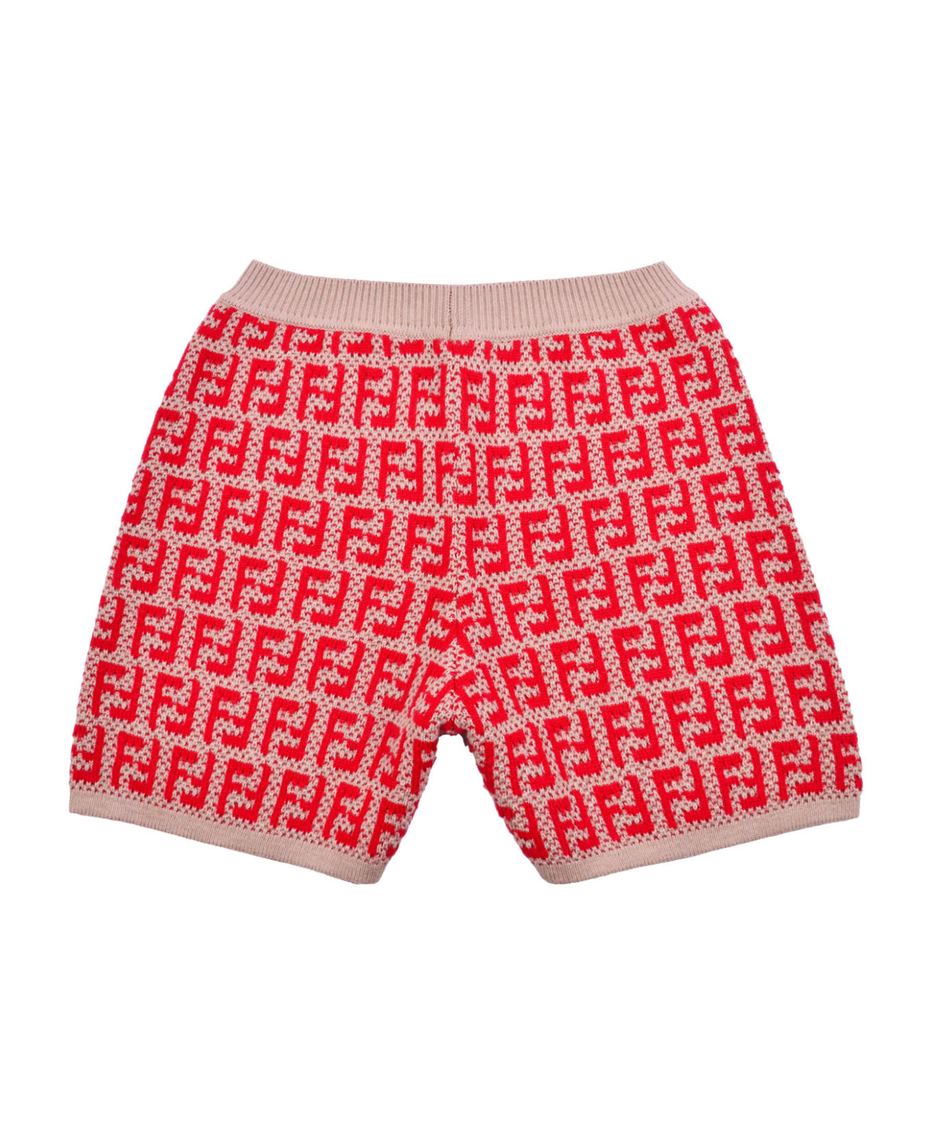 Fendi Wool Blend Shorts - Red