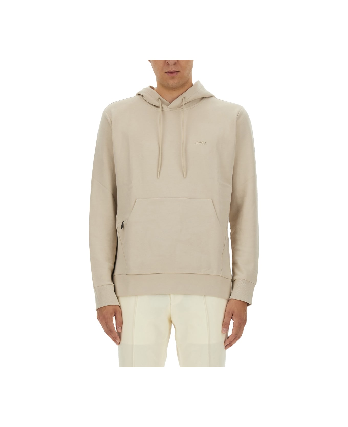 Hugo Boss Sweatshirt With Logo - BEIGE