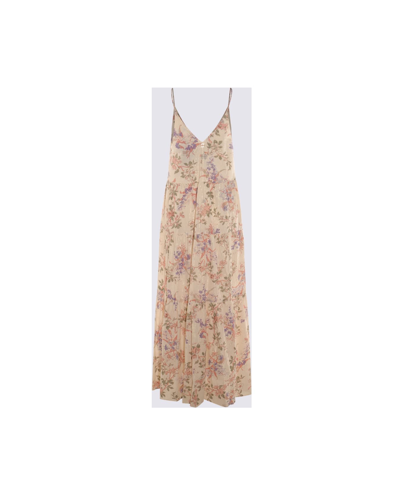 TwinSet Multicolor Cotton Maxi Dress - ST. FIORE MULTI LUREX