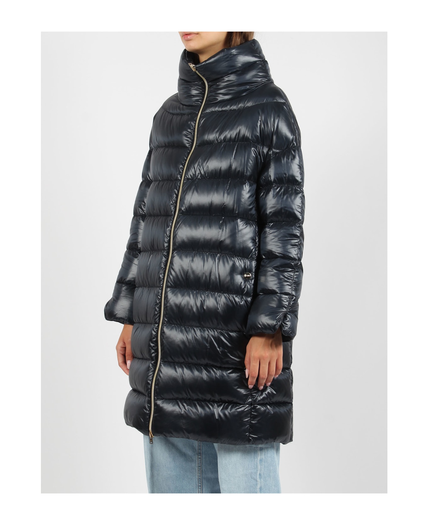 Herno Matilde Nylon Ultralight Mid Down Jacket - NAVY