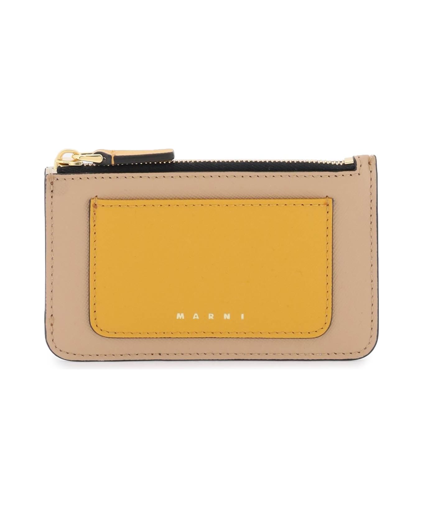 Marni Tricolor Zippered Cardholder - PUMPKIN POMPEII SHELL (Yellow) 財布
