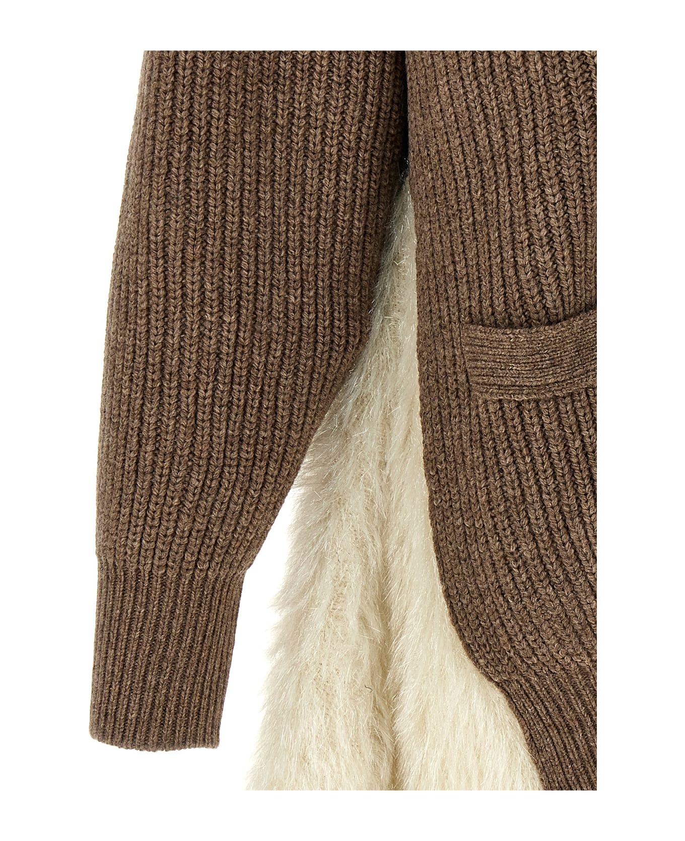 Undercover Jun Takahashi Two-material Cardigan - Brown