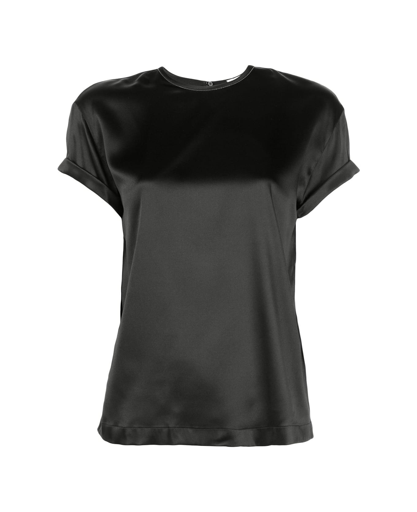 Brunello Cucinelli Silk Top - Black