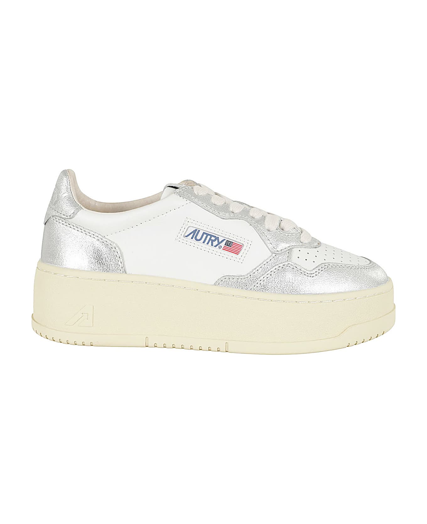 Autry Platform Low Wom - Wht Silver