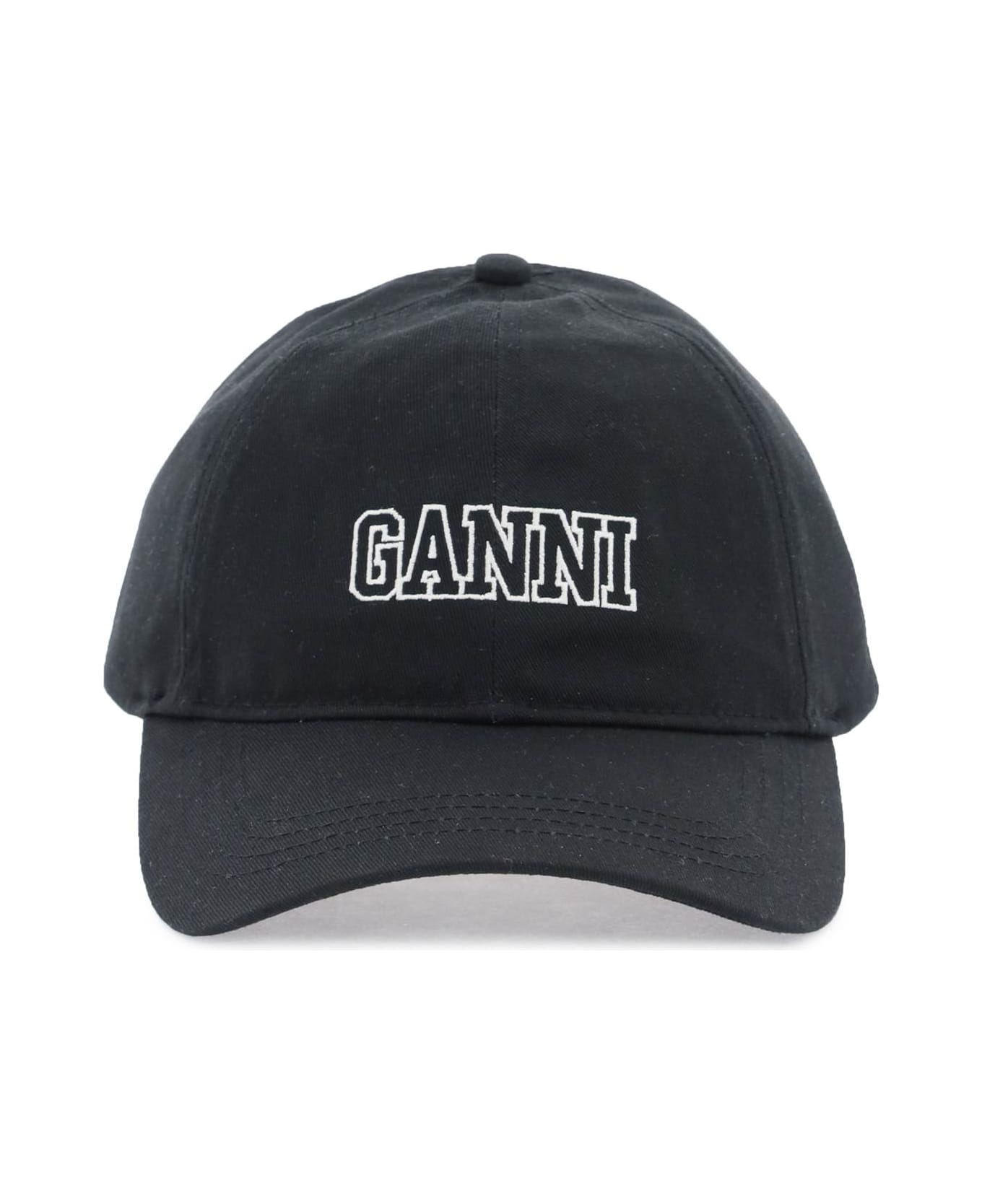 Ganni Black Cotton Hat - BLACK 帽子